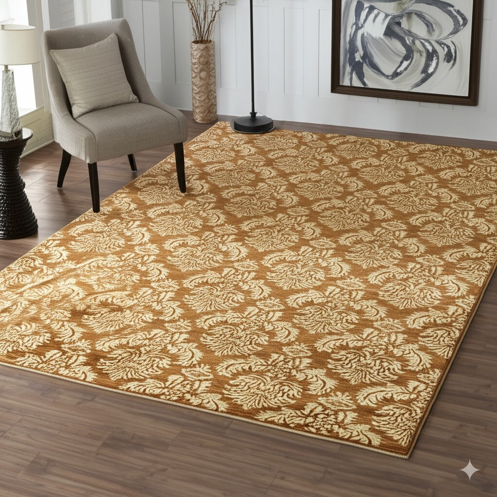 Refined Bespoke Brown Hand Knotted Afghan Wool Rug