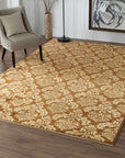 Refined Bespoke Brown Hand Knotted Afghan Wool Rug