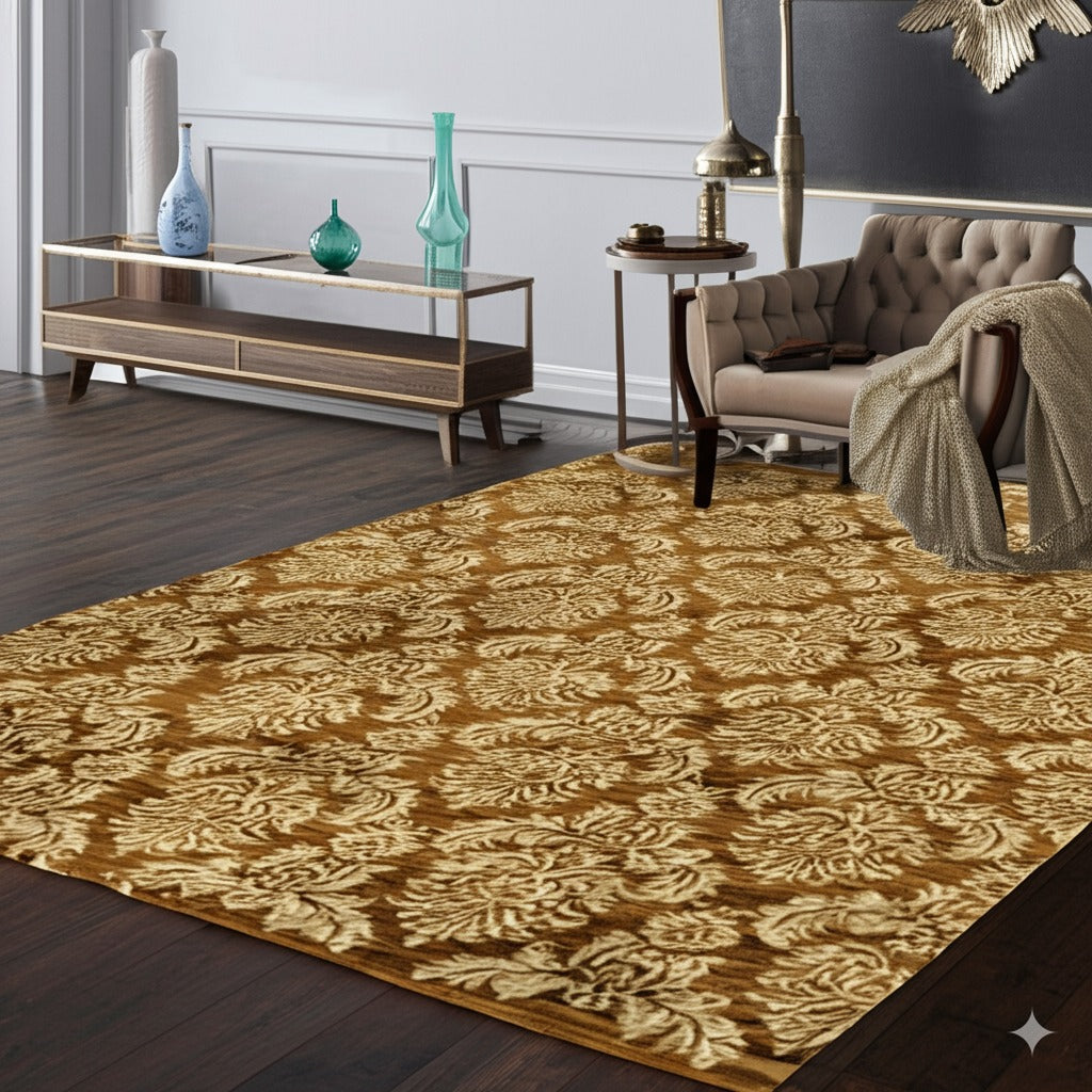 Refined Bespoke Brown Hand Knotted Afghan Wool Rug