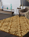 Refined Bespoke Brown Hand Knotted Afghan Wool Rug