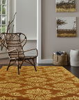 Refined Bespoke Brown Hand Knotted Afghan Wool Rug