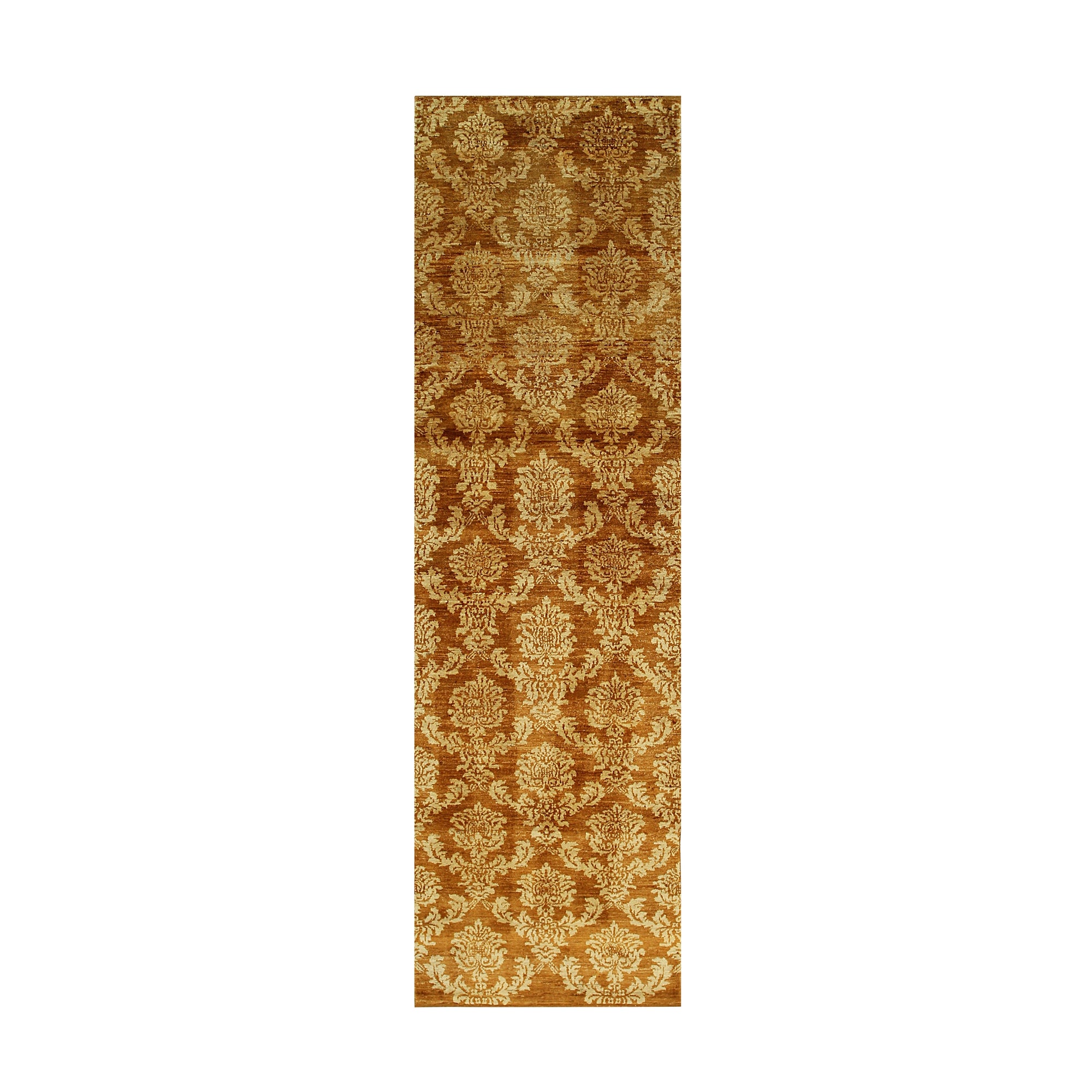Refined Bespoke Brown Hand Knotted Afghan Wool Rug, warm brown wool texture with subtle variations and a finely detailed, hand-knotted pattern, casting gentle shadows in a softly lit setting.