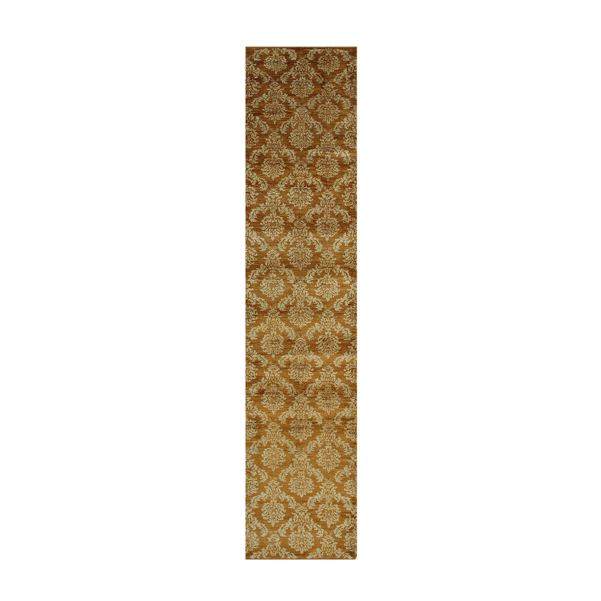 Refined Bespoke Brown Hand Knotted Afghan Wool Rug