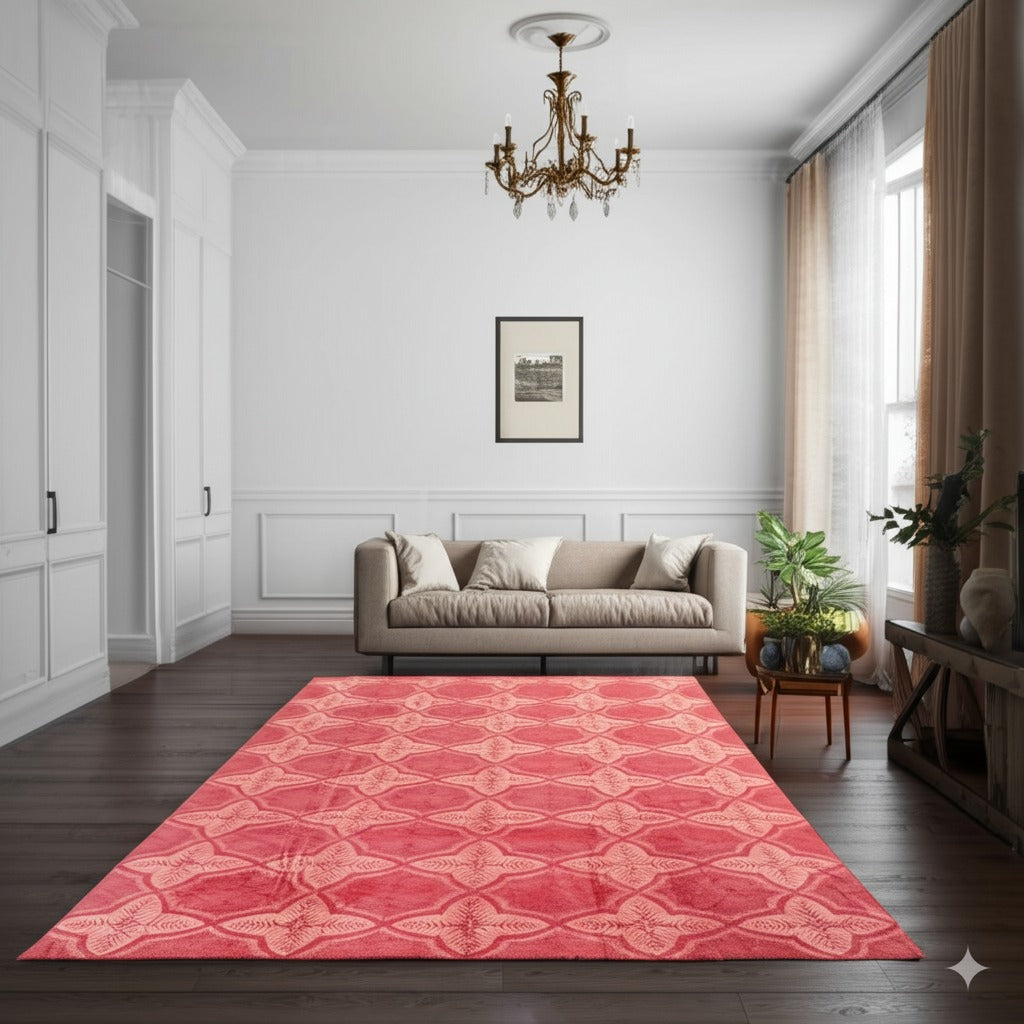 Penelope Maya Red Hand Knotted Afghan Wool Rug