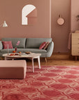 Penelope Maya Red Hand Knotted Afghan Wool Rug