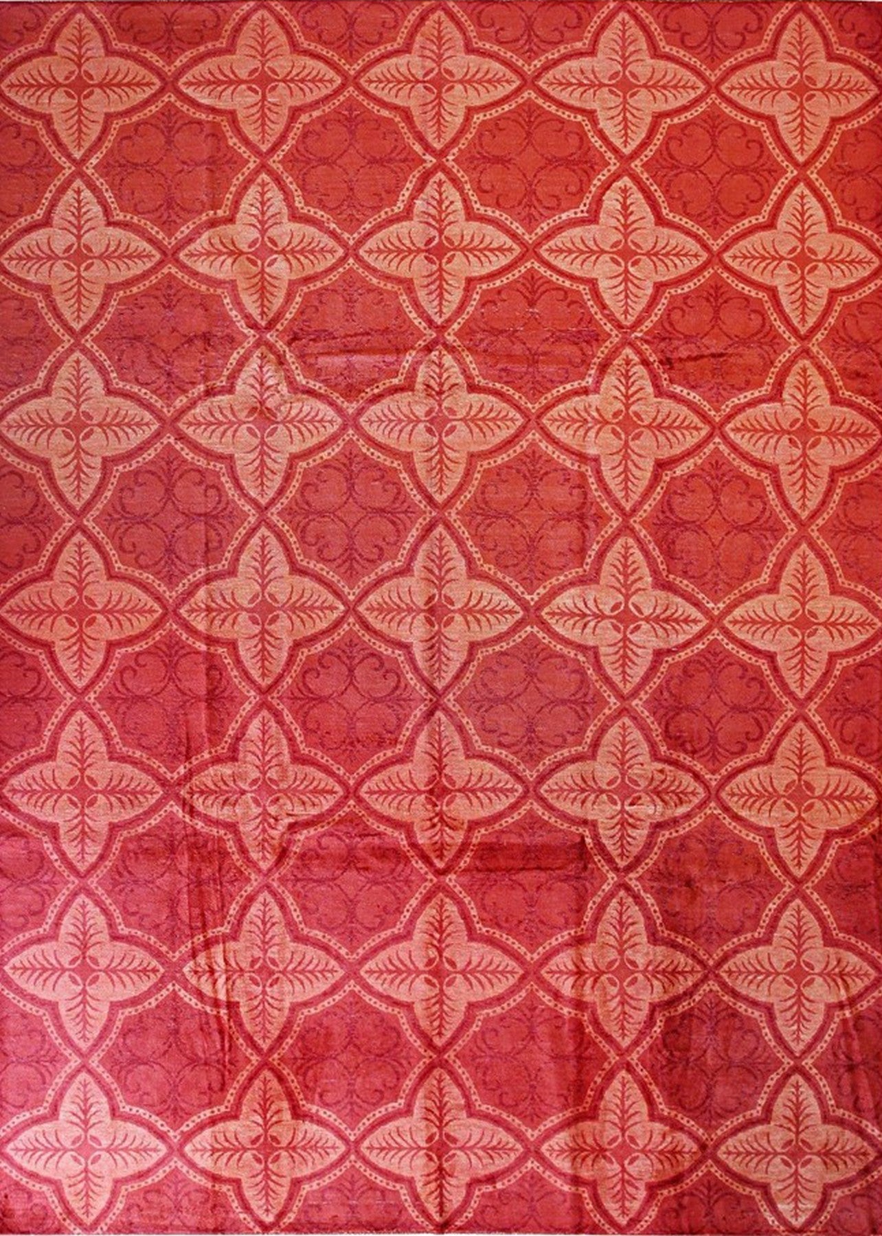 Isolated view of Penelope Maya Red Hand Knotted Afghan Wool Rug, showcasing its design.
