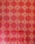 Isolated view of Penelope Maya Red Hand Knotted Afghan Wool Rug, showcasing its design.