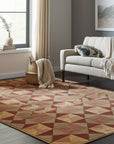 Sloane Diamond Red Hand Knotted Afghan Wool Rug