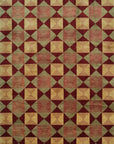 Isolated view of Sloane Diamond Red Hand Knotted Afghan Wool Rug, showcasing its intricate diamond patterns and rich red hues.