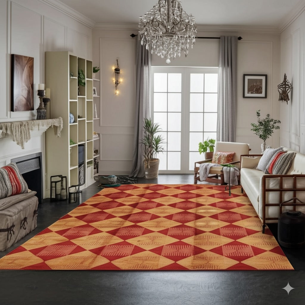 Opulent Classic Red Hand Knotted Afghan Wool Rug