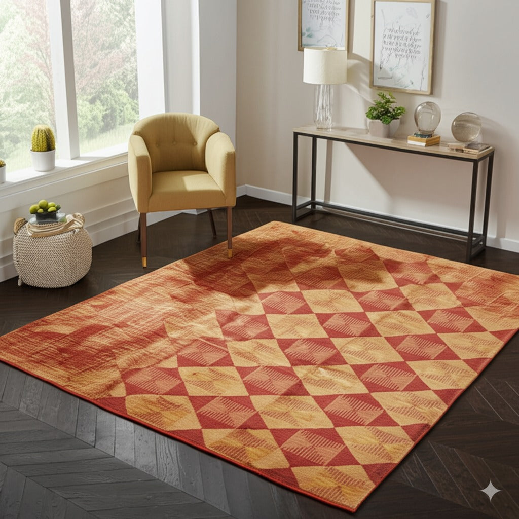 Opulent Classic Red Hand Knotted Afghan Wool Rug