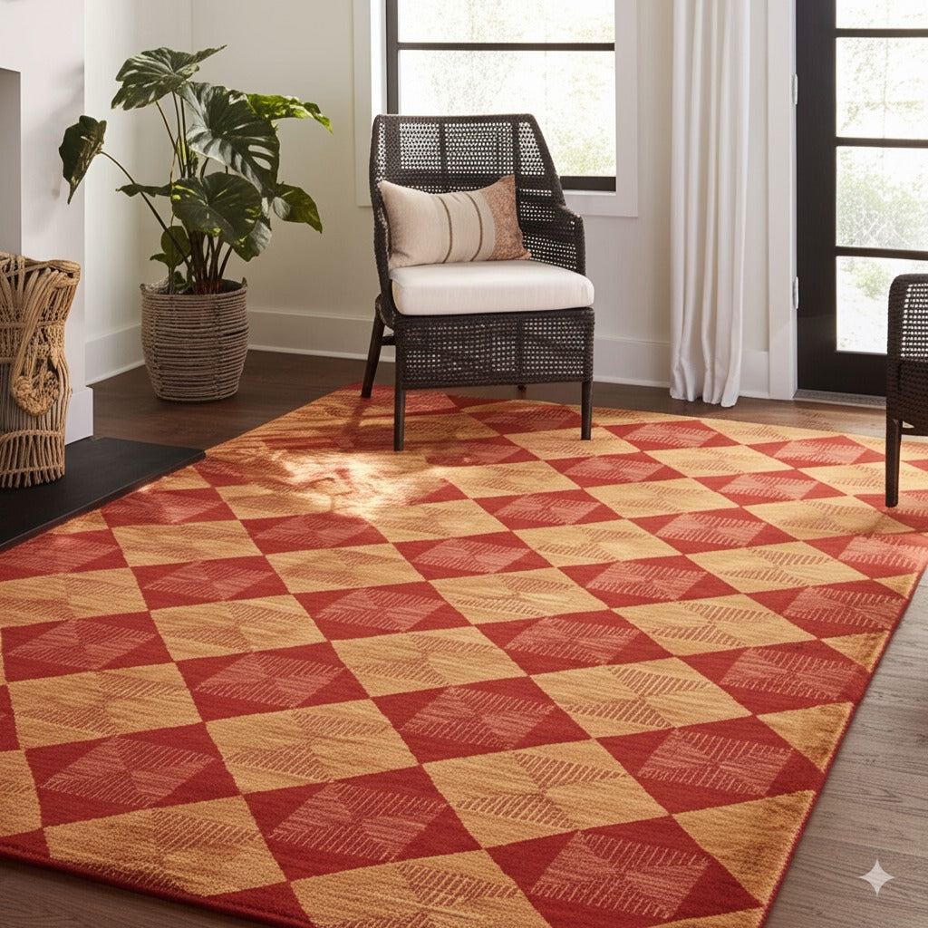 Opulent Classic Red Hand Knotted Afghan Wool Rug