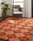 Opulent Classic Red Hand Knotted Afghan Wool Rug