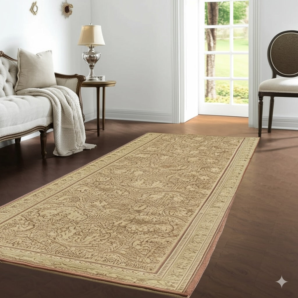 Sloane Lydia Beige Hand Knotted Afghan Wool Rug