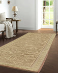 Sloane Lydia Beige Hand Knotted Afghan Wool Rug