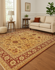 Mohair Oushak Beige Hand Knotted Rug