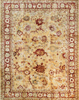 Isolated view of Refined Oushak Beige Hand Knotted Rug, showcasing its intricate, light floral design and subtle tonal variations.