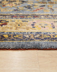 Handcrafted Oushak Blue Hand Knotted Rug, a symphony of blues in a traditional Oushak pattern, masterfully hand-knotted, offering timeless elegance and artisanal craftsmanship.