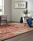 Opulent Mohair Oushak Red Hand Knotted Rug