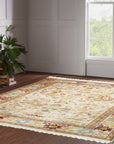 Jade Mohair Oushak Beige Hand Knotted Rug