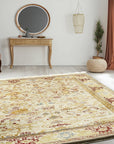 Jade Mohair Oushak Beige Hand Knotted Rug