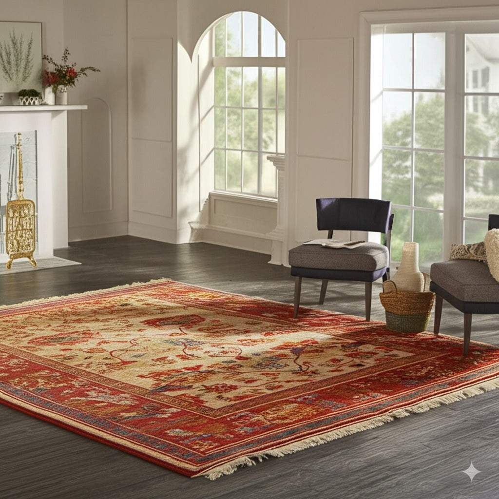 Cozy Mohair Oushak Beige Hand Knotted Rug