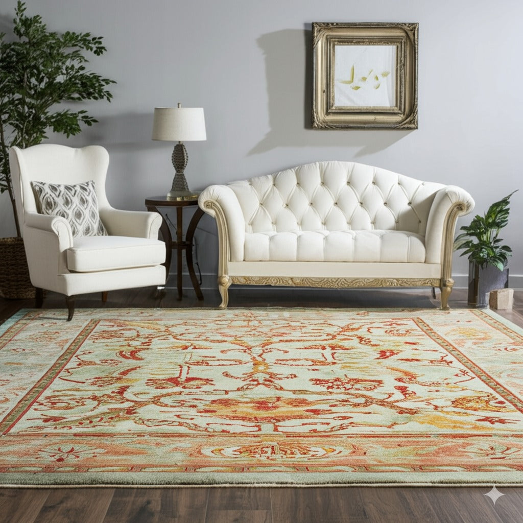 Cozy Mohair Oushak Beige Hand Knotted Rug