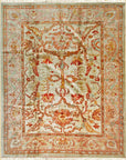 Isolated view of Cozy Oushak Beige Hand Knotted Rug, showcasing its design.