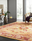Beautiful Mohair Oushak Gold Hand Knotted Rug