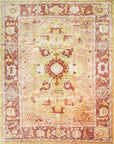 Isolated view of Beautiful Oushak Gold Hand Knotted Rug, showcasing its intricate design.