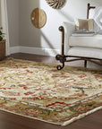 Delicate Mohair Oushak Beige Hand Knotted Rug