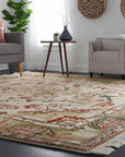 Delicate Mohair Oushak Beige Hand Knotted Rug