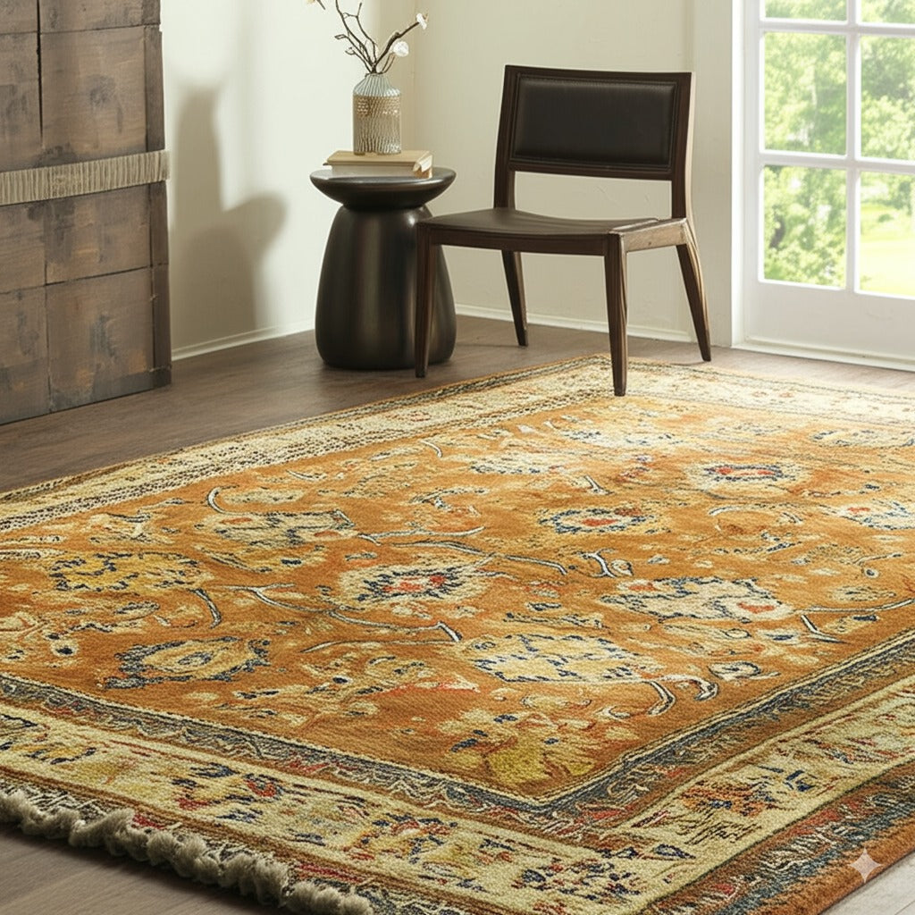 Maya Mohair Oushak Brown Hand Knotted Rug