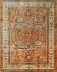 Isolated view of Maya Oushak Brown Hand Knotted Rug, showcasing its design.
