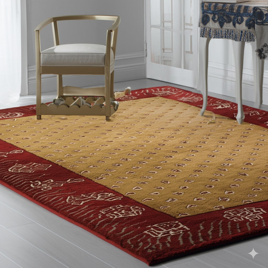 Artisan Quinn Yellow Hand Knotted Wool Rug