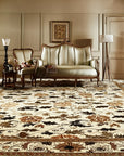 Handmade Wool Ivory Transitional All Over Ningxia Rug, Made in India - additional view