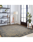 Noir Dynasty Black Handmade Ningxia Wool  Rug