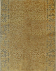 Isolated view of Warm Bianca Gold Hand Knotted Wool Rug, showcasing its intricate, subtly shimmering design.