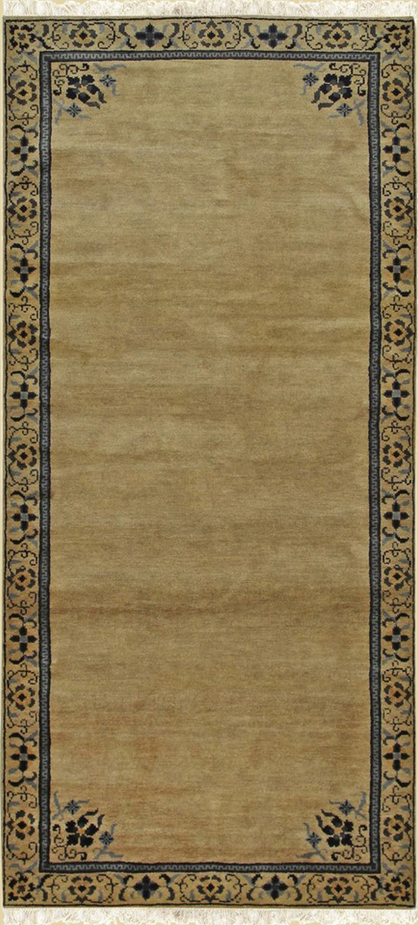 Isolated view of Lila Timeless Beige Hand Knotted Wool Rug, showcasing its design.