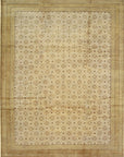 Isolated view of Trendy Handcrafted Beige Hand Knotted Wool Rug, showcasing its design.