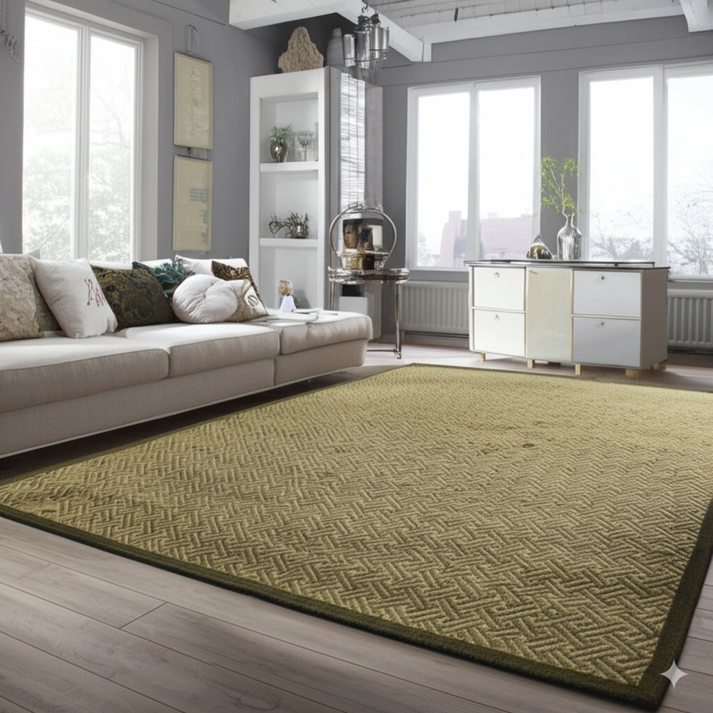 Sophisticated Nadia Black Hand Knotted Wool Rug