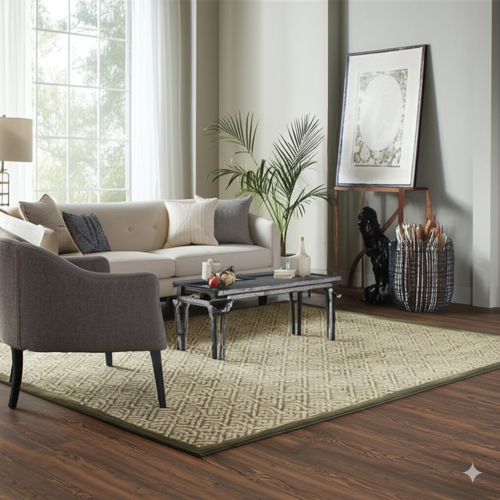 Sophisticated Nadia Black Hand Knotted Wool Rug