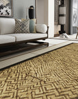 Sophisticated Nadia Black Hand Knotted Wool Rug