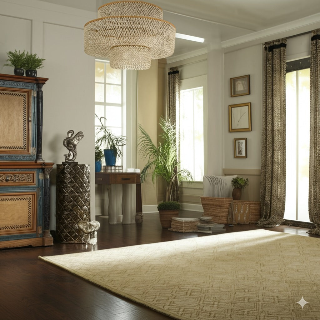 Rhea Majestic Brown Hand Knotted Wool Rug