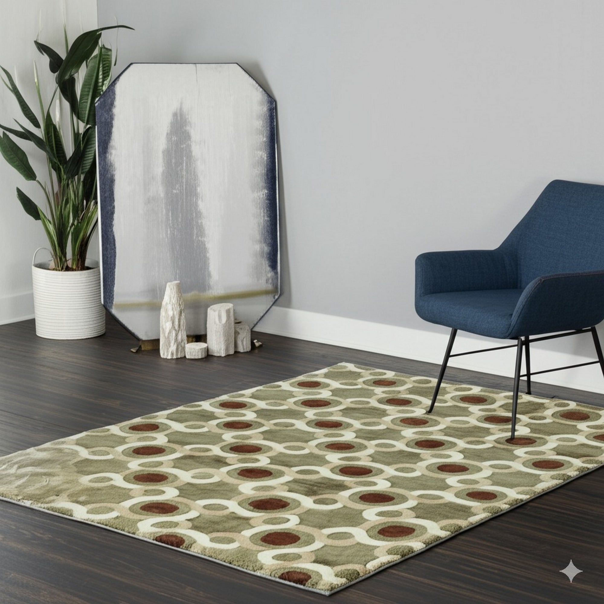 Talia Artistic Green Hand Knotted Wool Rug