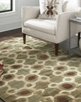 Talia Artistic Green Hand Knotted Wool Rug
