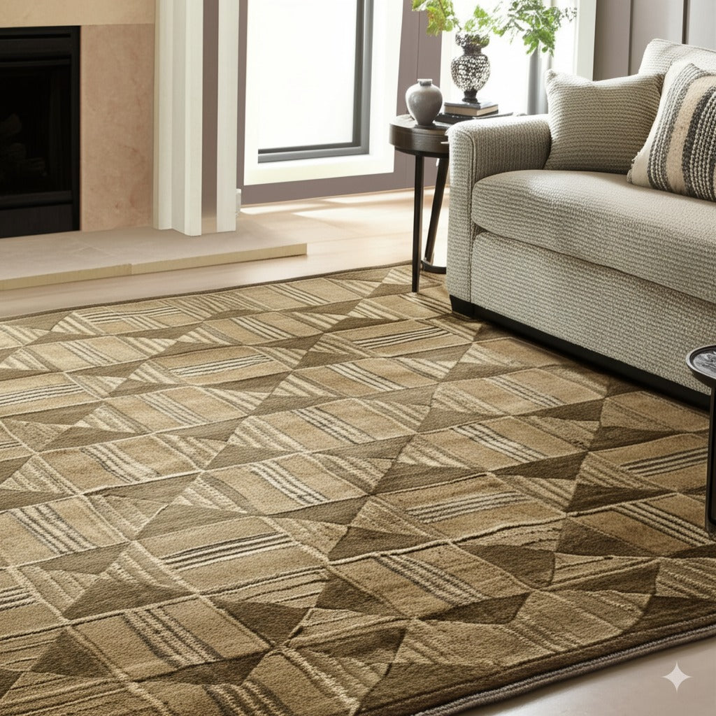 Sumptuous Giselle Brown Hand Knotted Wool Rug