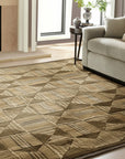 Sumptuous Giselle Brown Hand Knotted Wool Rug