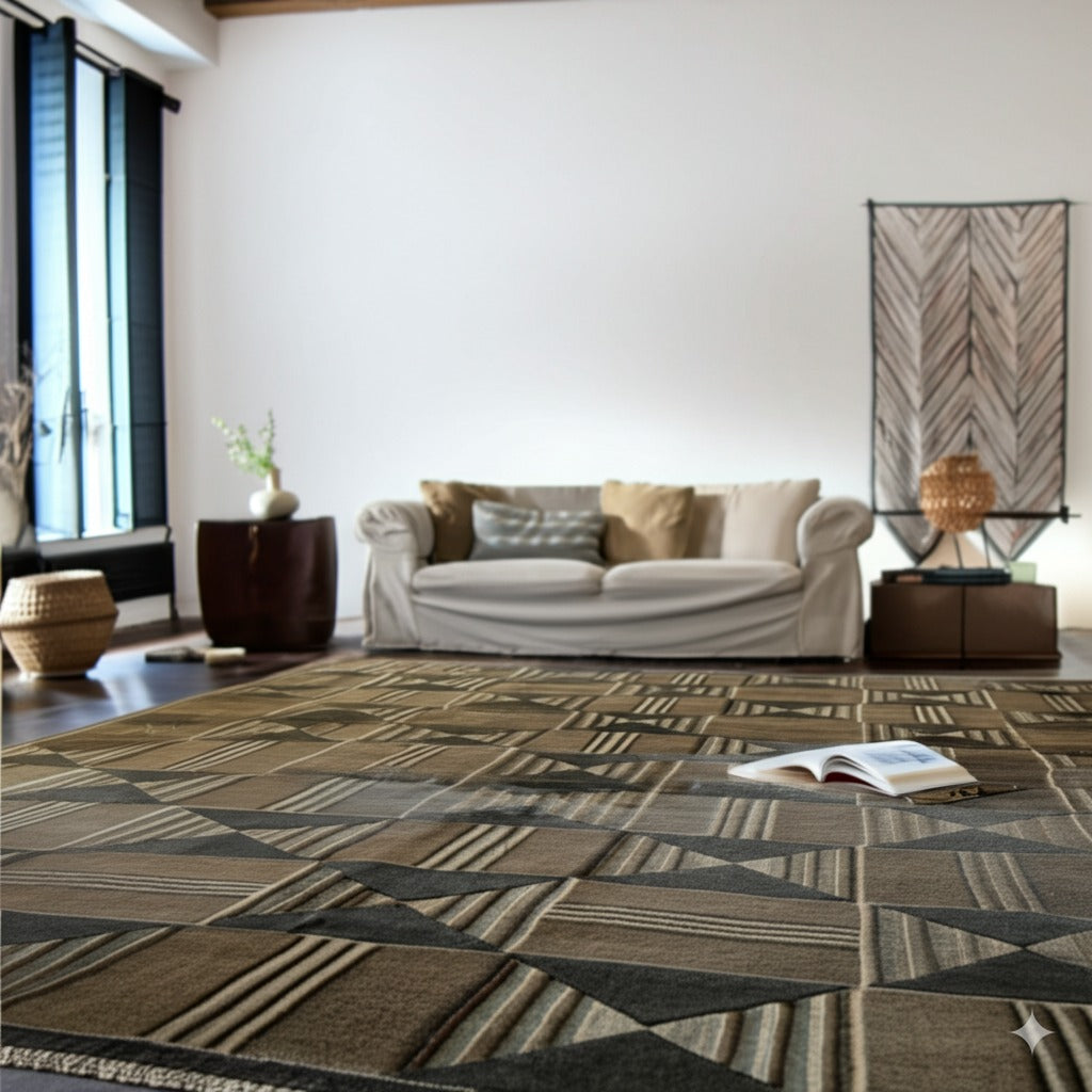 Sumptuous Giselle Brown Hand Knotted Wool Rug