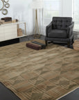 Sumptuous Giselle Brown Hand Knotted Wool Rug